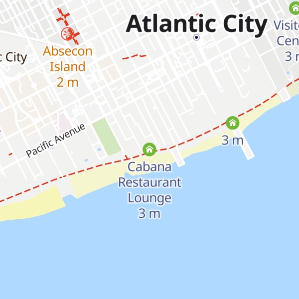 Map of Cabana Restaurant Lounge