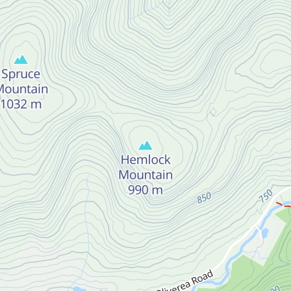 Map of Hemlock Mountain