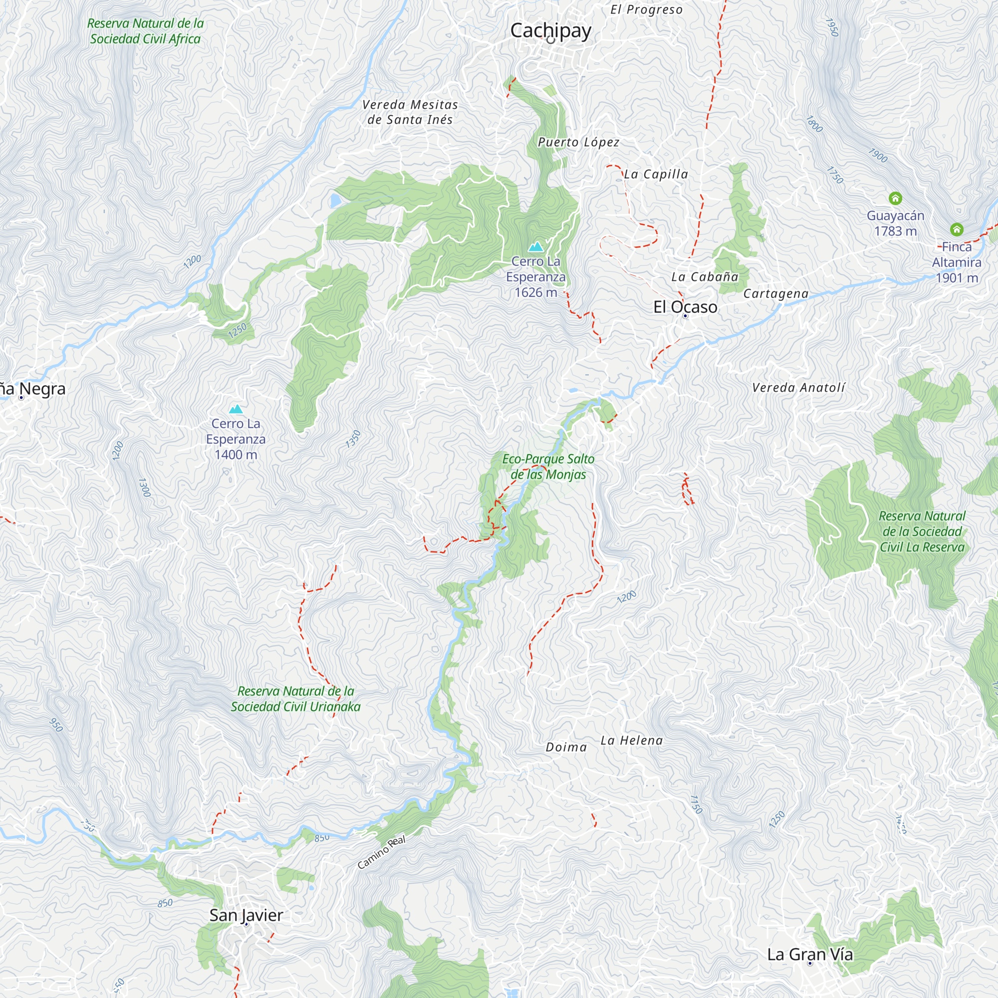 Refugio Ecoparque map