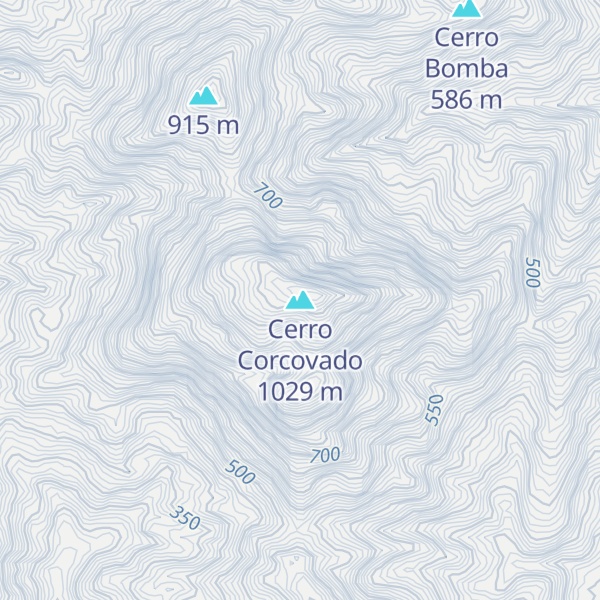 Map of Cerro Corcovado