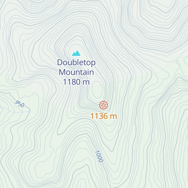 Map of Doubletop Mountain - South Peak
