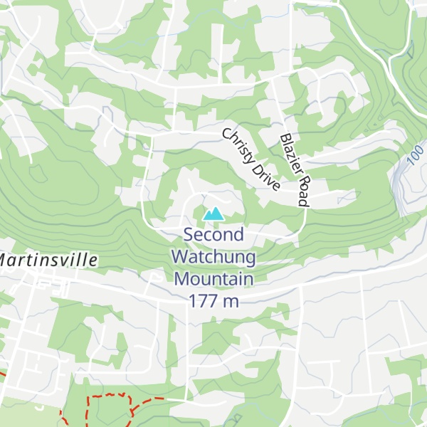 Map of Second Watchung Mountain