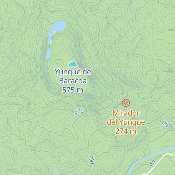 Map of Loma del Yunque