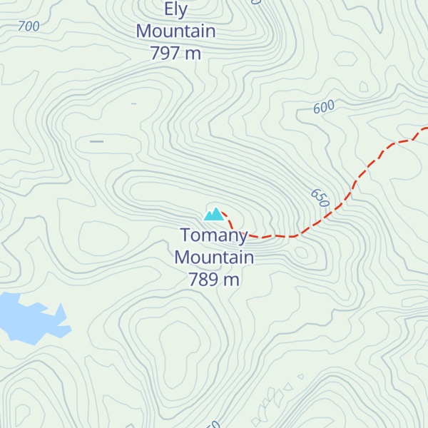 Map of Tomany Mountain