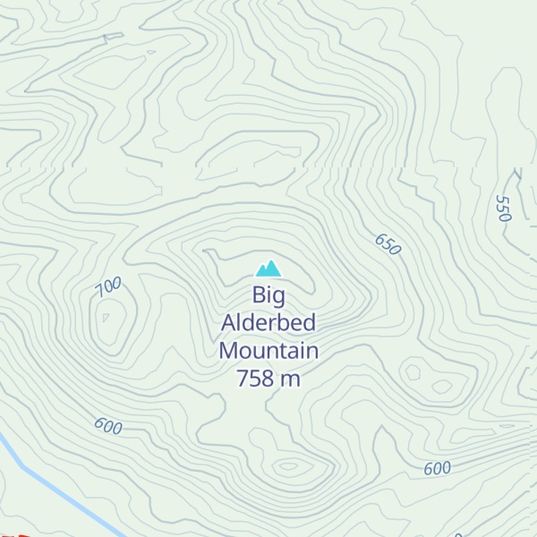 Map of Big Alderbed Mountain