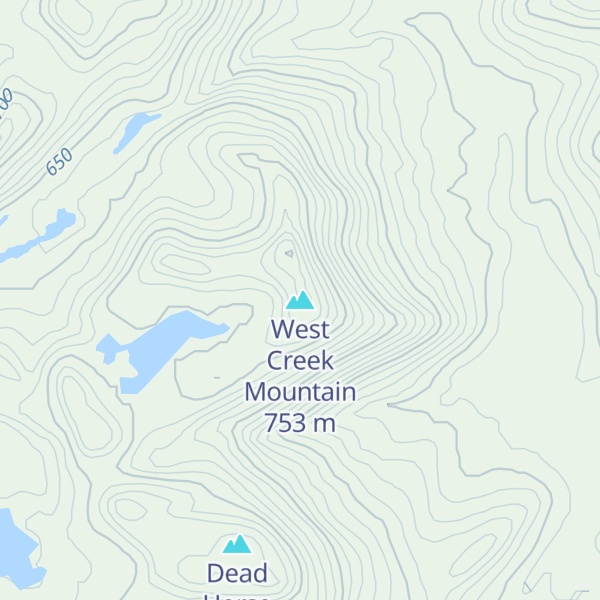 Map of West Creek Mountain