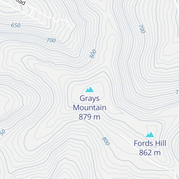 Map of Grays Mountain