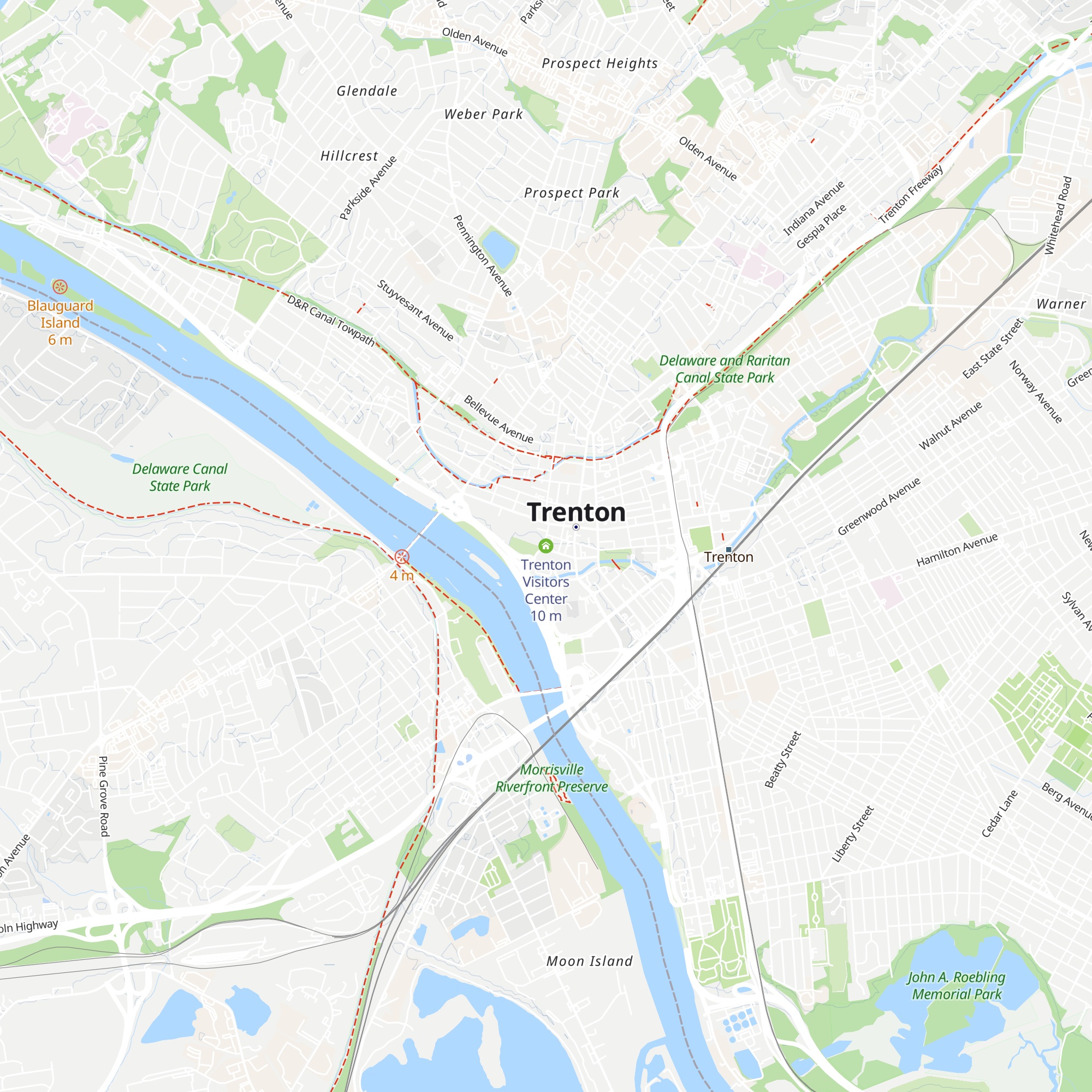 Trenton Visitors Center map