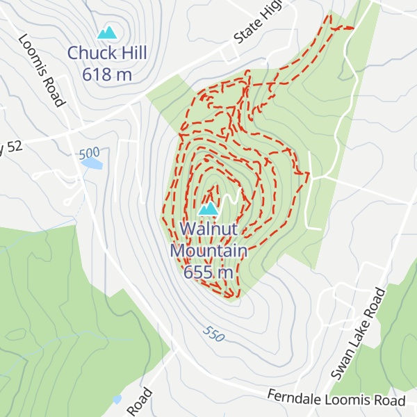 Map of Walnut Mountain