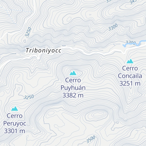 Map of Cerro Puyhuán