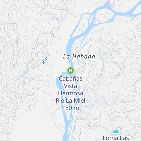 Map of Cabañas Vista Hermosa Rio La Miel
