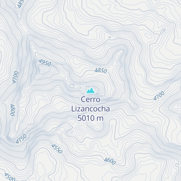 Map of Cerro Lizancocha