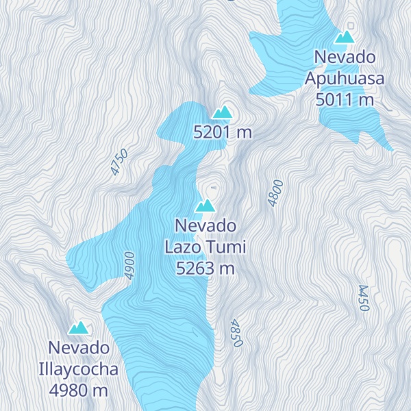 Map of Nevado Lazo Tumi
