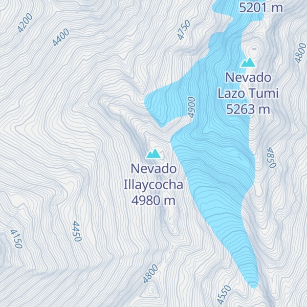 Map of Nevado Illaycocha