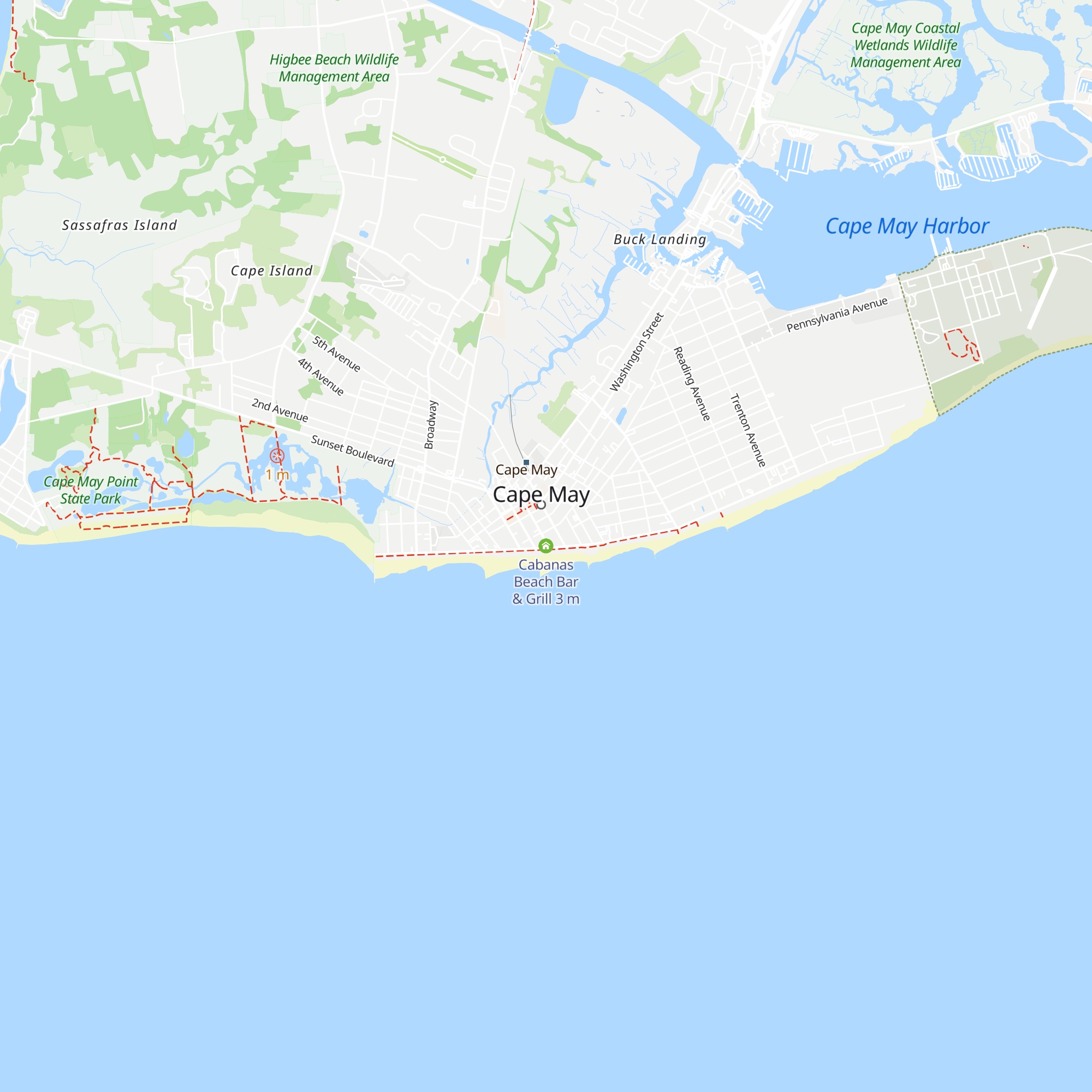 Cabanas Beach Bar & Grill map