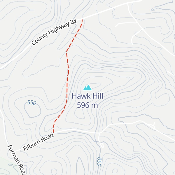 Map of Hawk Hill