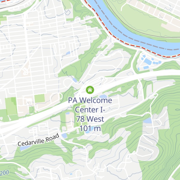 Map of PA Welcome Center I-78 West