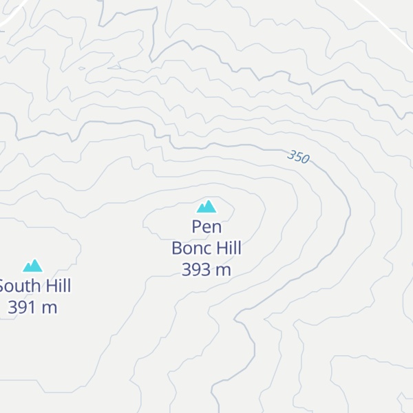 Map of Pen Bonc Hill
