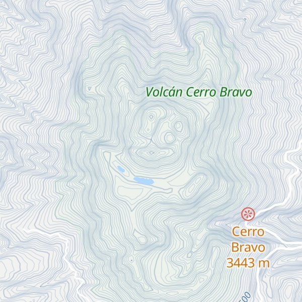 Map of Cumbre del Volcán Cerro Bravo