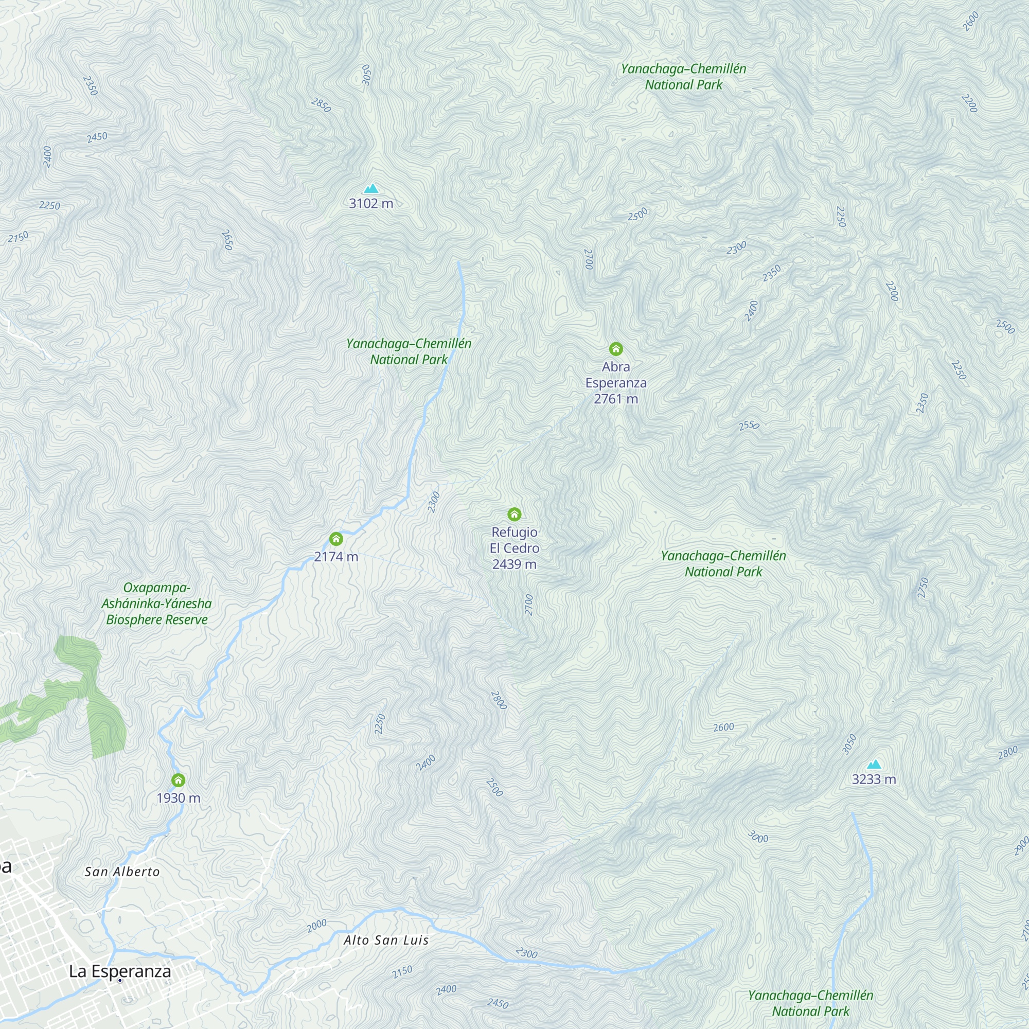 Refugio El Cedro map