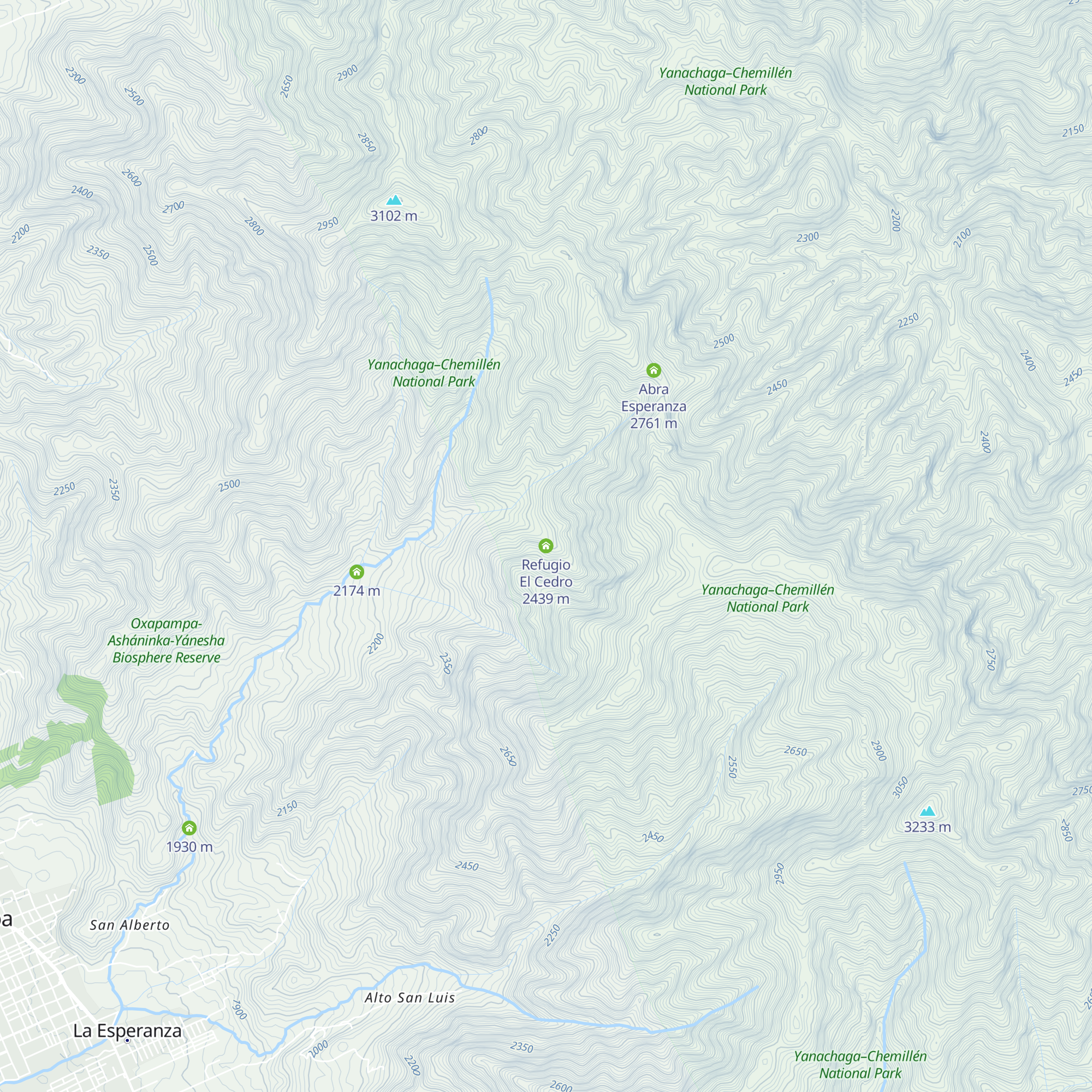 Refugio El Cedro map