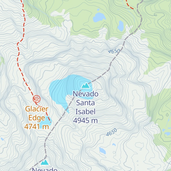 Map of Nevado Santa Isabel