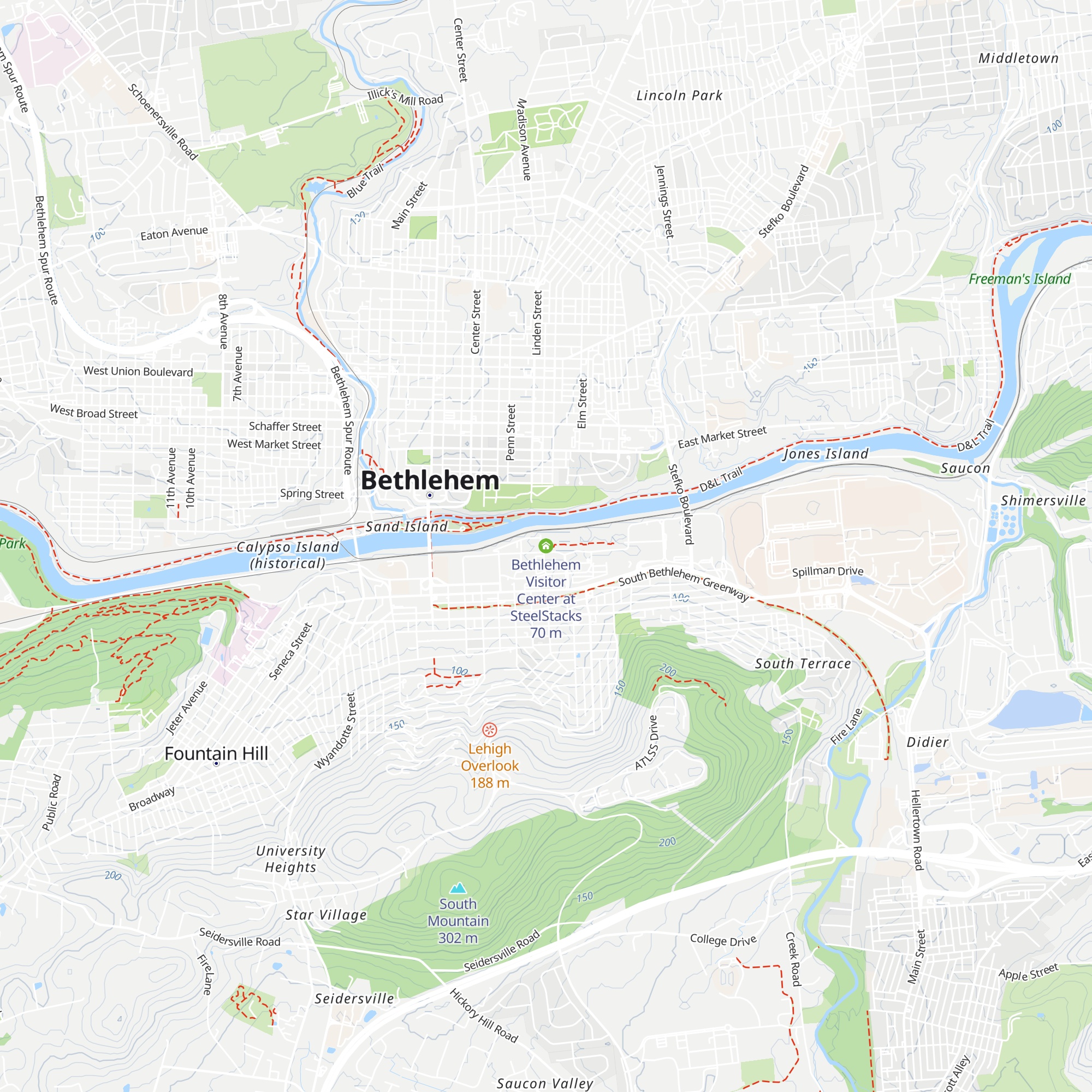 Bethlehem Visitor Center at SteelStacks map