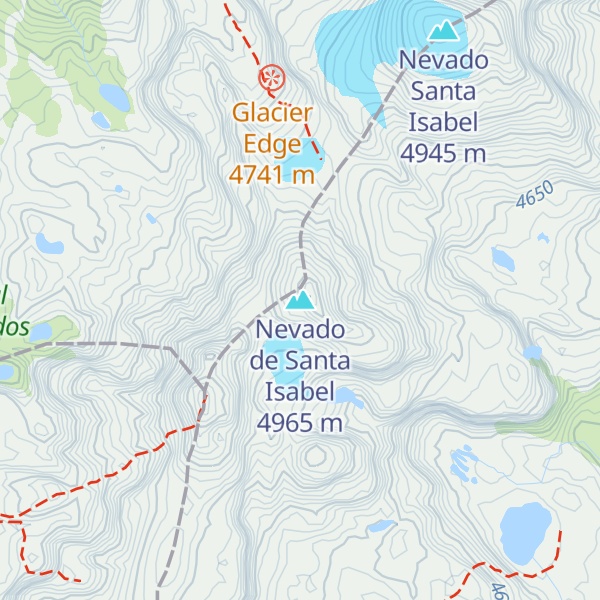 Map of Nevado de Santa Isabel