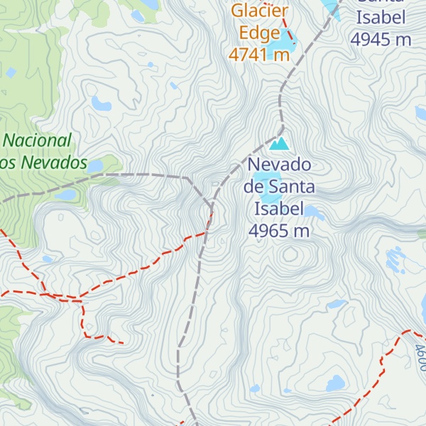 Map of Cumbre Sur Nevado Santa Isabel