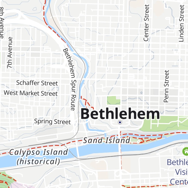 Map of Historic Bethlehem Visitor Center