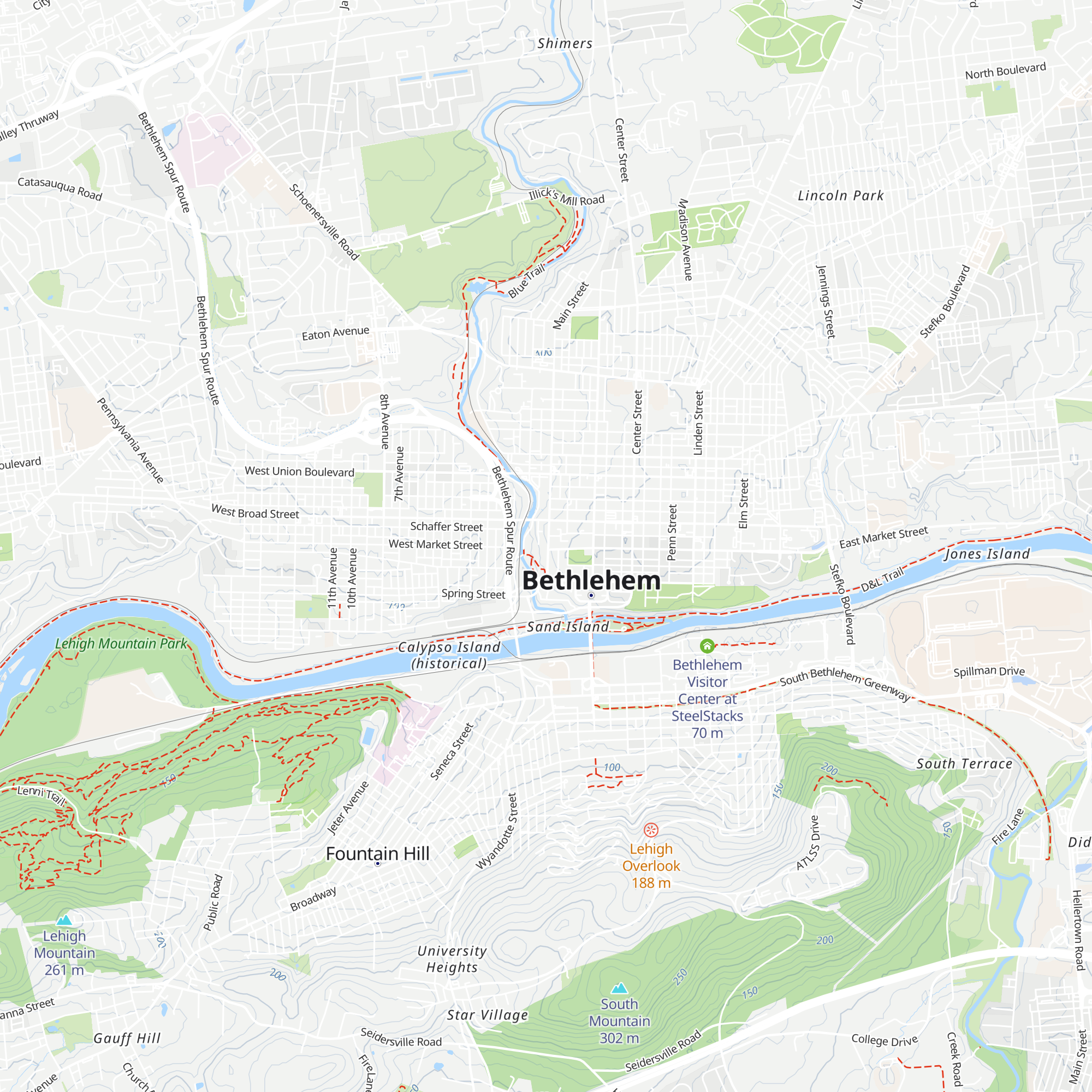 Historic Bethlehem Visitor Center map