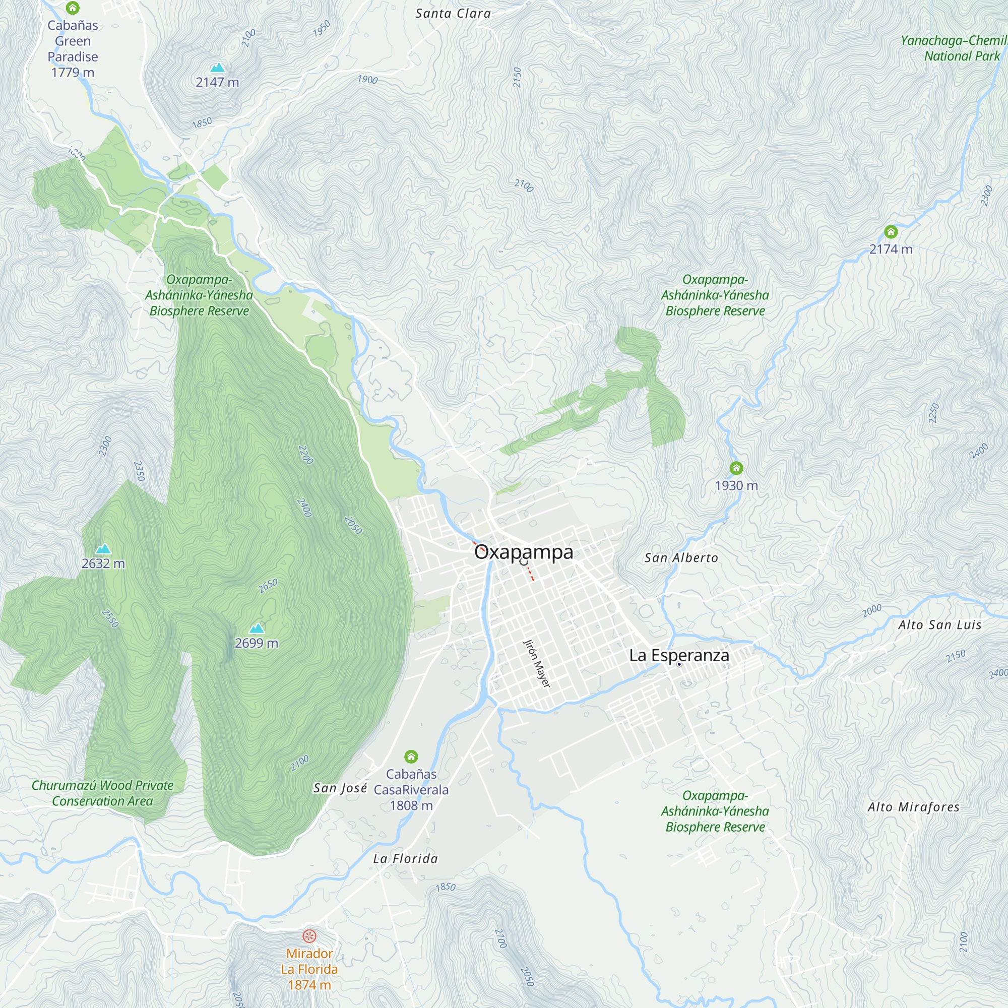 Cabañas Hassinger map