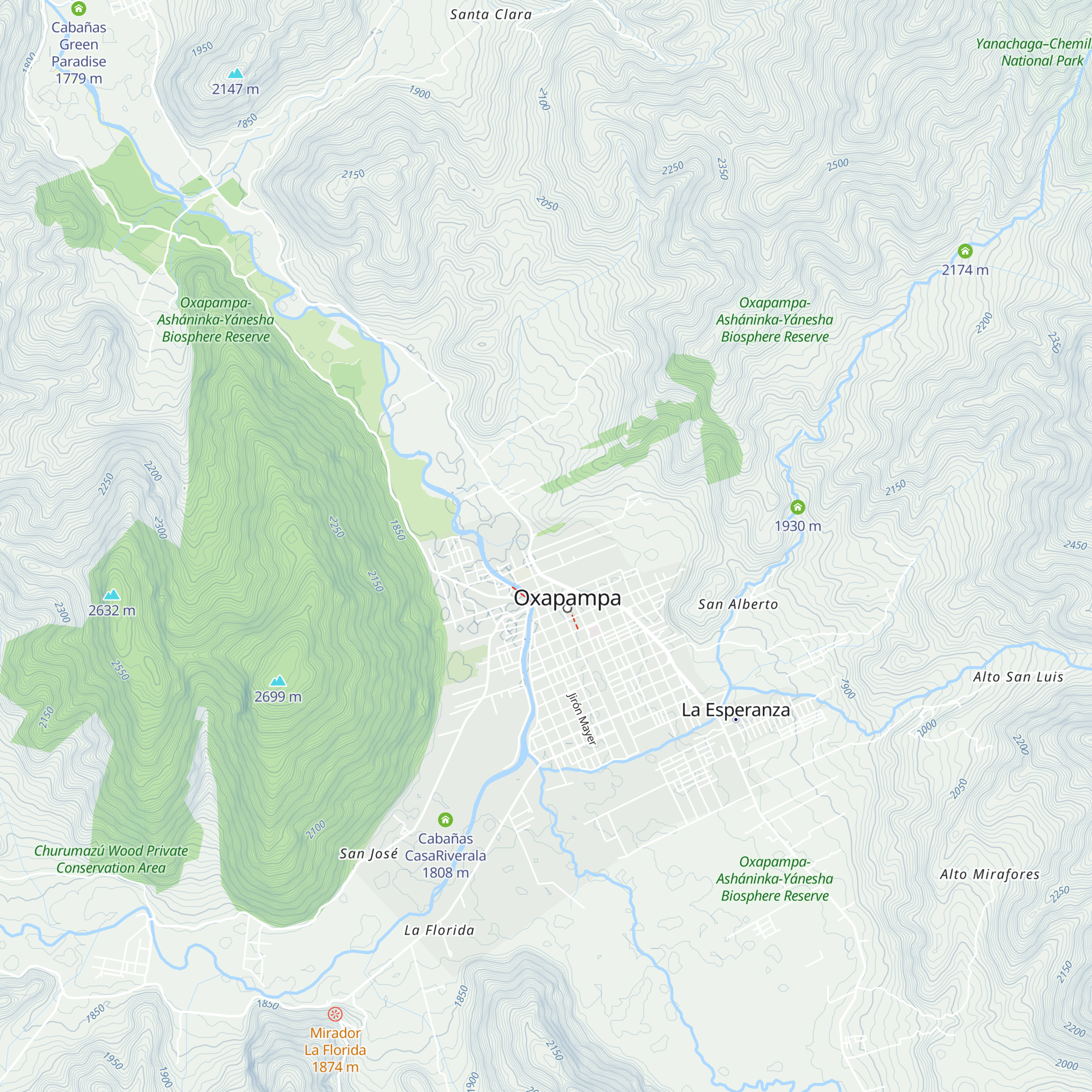 Cabañas Hassinger map