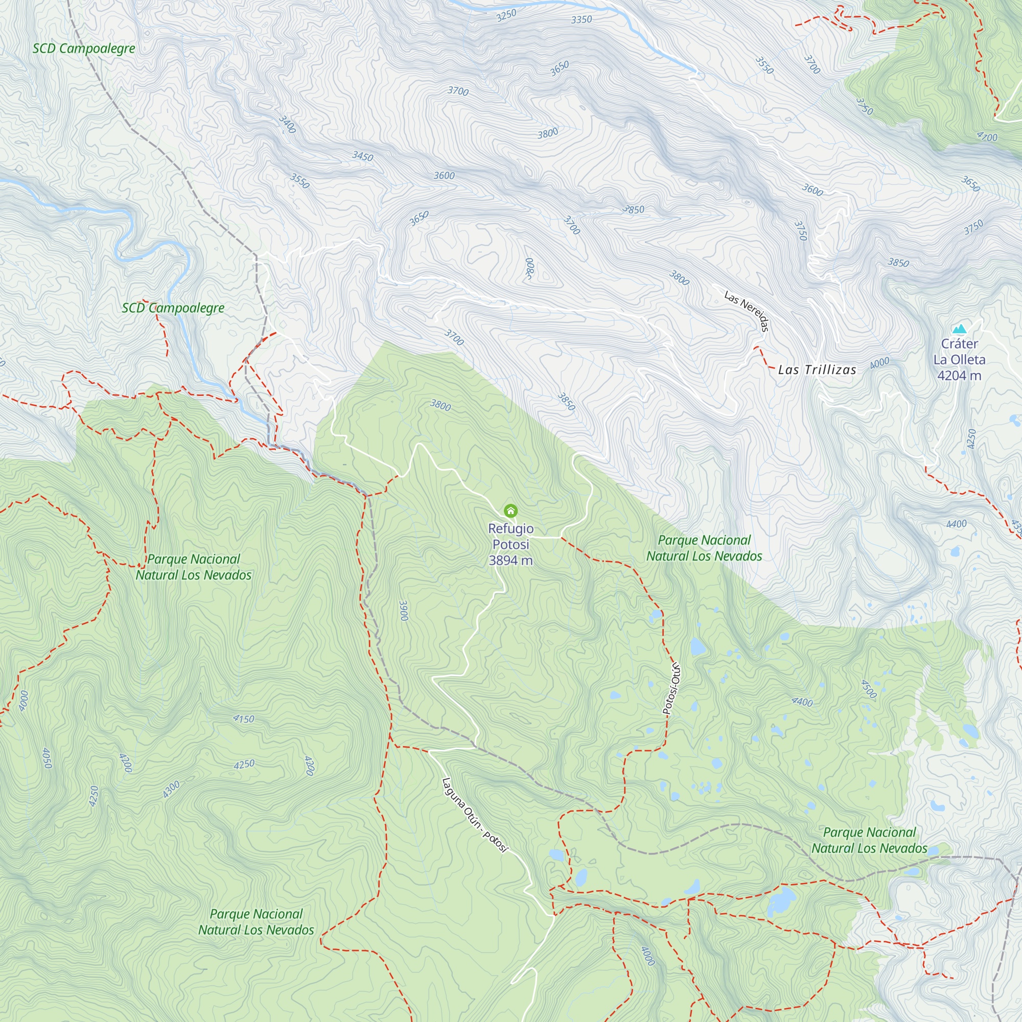 Refugio Potosi map
