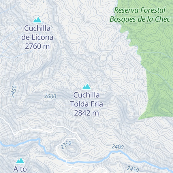 Map of Cuchilla Tolda Fria