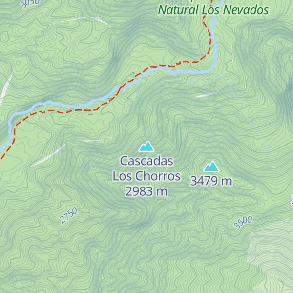 Map of Cascadas Los Chorros