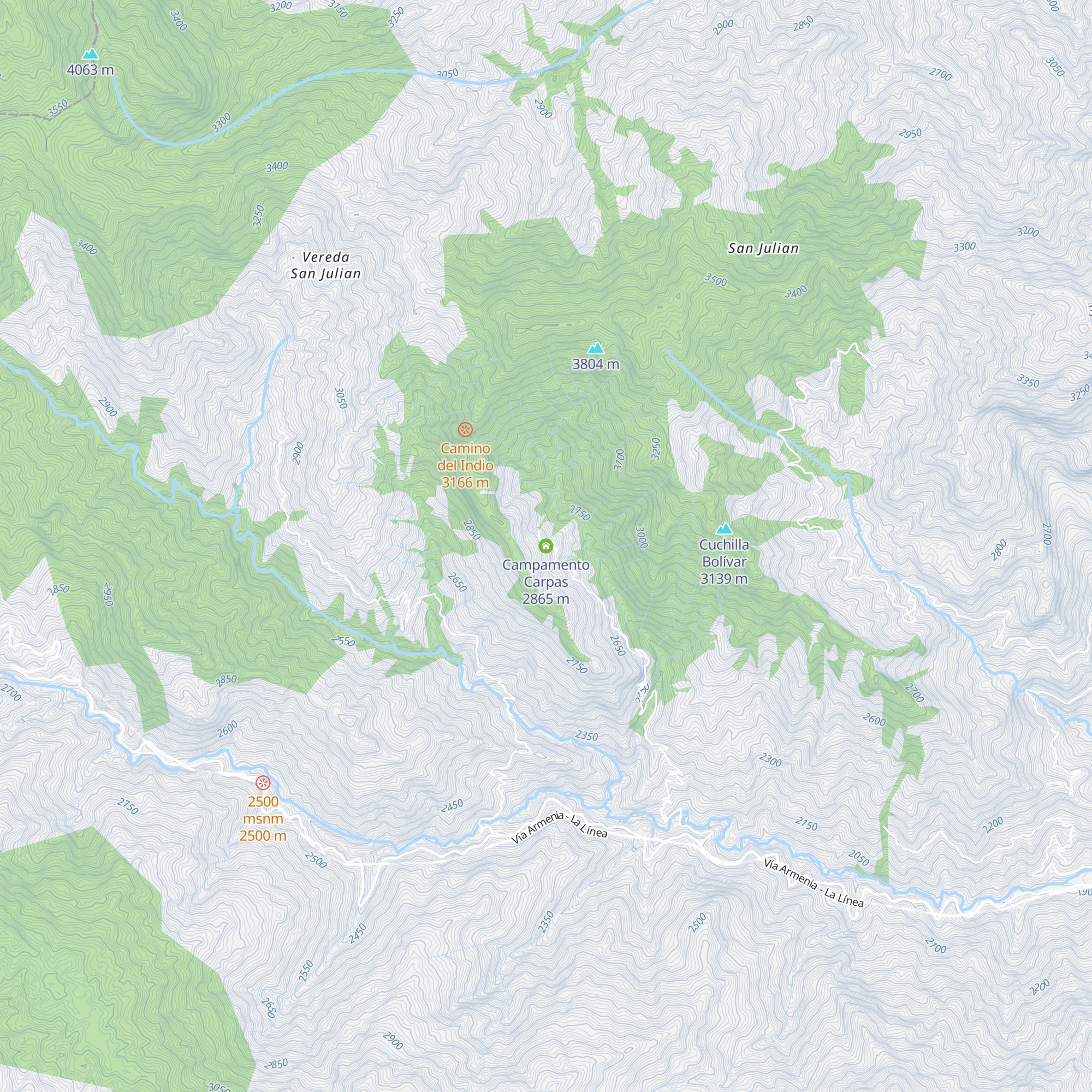 Campamento Carpas map