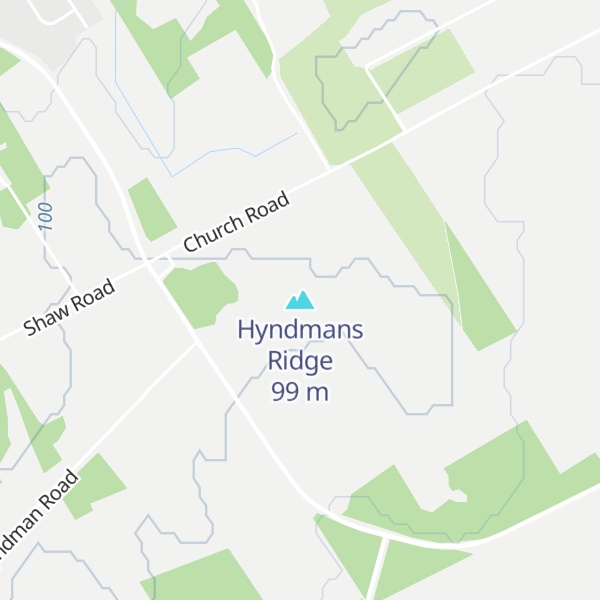 Map of Hyndmans Ridge