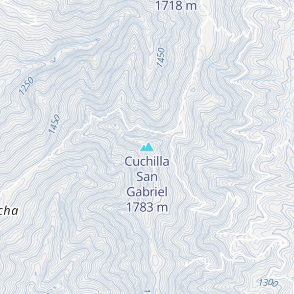 Map of Cuchilla San Gabriel