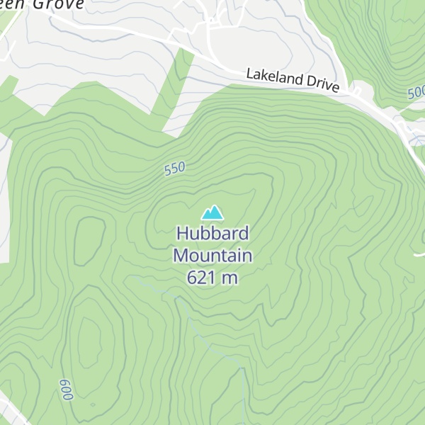 Map of Hubbard Mountain