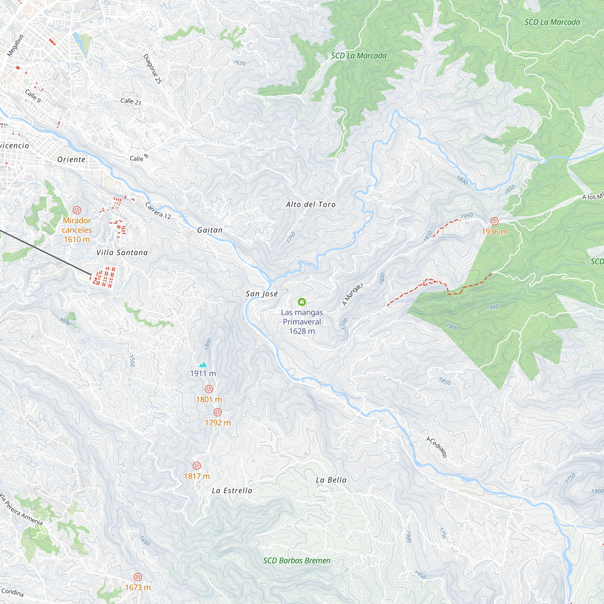 Las mangas Primaveral map