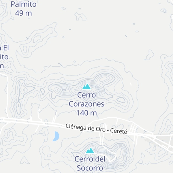 Map of Cerro Corazones