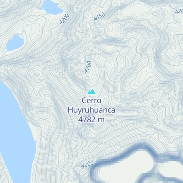 Map of Cerro Huyruhuanca