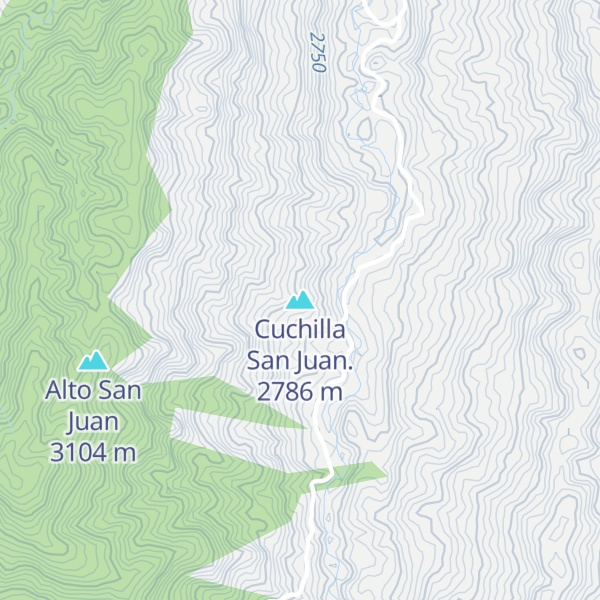 Map of Cuchilla San Juan.