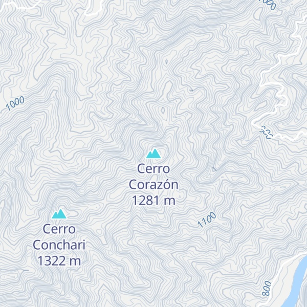 Map of Cerro Corazón