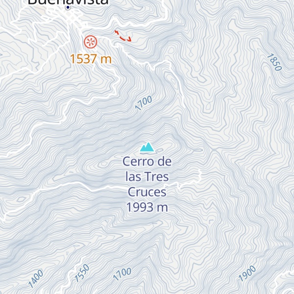 Map of Cerro de las Tres Cruces