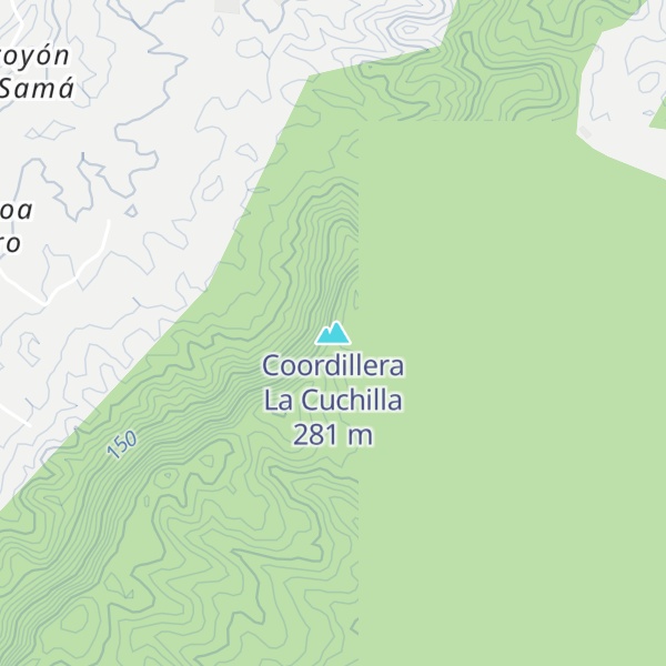 Map of Coordillera La Cuchilla