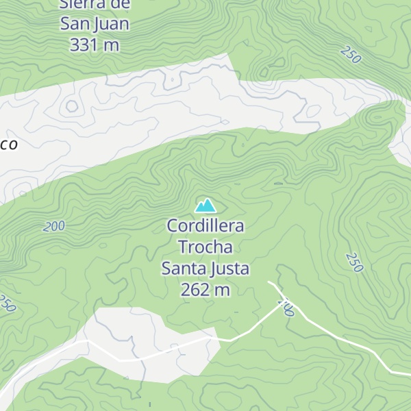 Map of Cordillera Trocha Santa Justa