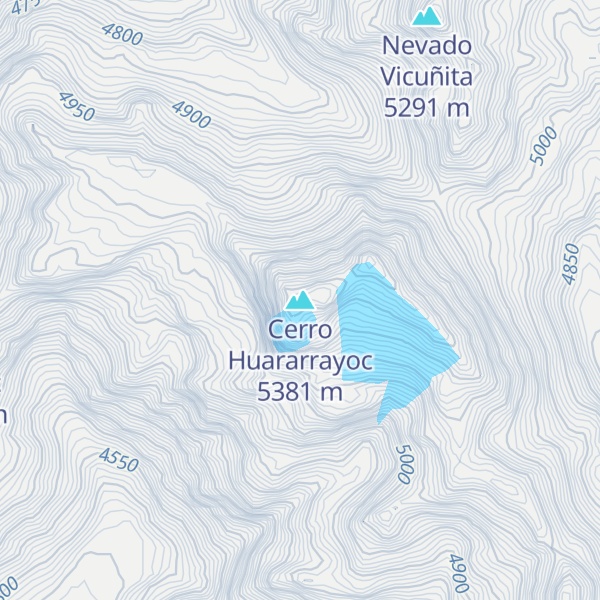 Map of Cerro Huararrayoc