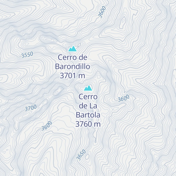 Map of Cerro de La Bartola